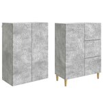 vidaXL 2 Pièces Gris béton
