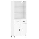 vidaXL Buffet haut Blanc 69 5x34x180 cm Bois d'ingénierie