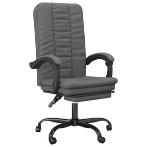 Chaise fauteuil siège pivotante de inclinable de bureau informatique étude foncé tissu gris 02_0024241