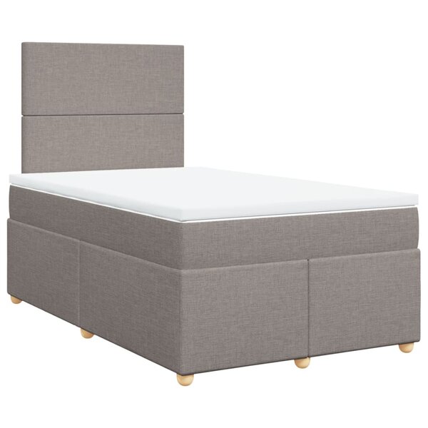 vidaXL Sommier à lattes de lit avec matelas taupe 120x190 cm tissu