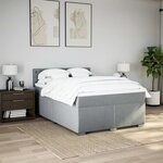 vidaXL Sommier à lattes de lit avec matelas Gris clair 140x190cm Tissu