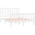 vidaXL Cadre de lit sans matelas blanc 140x190 cm bois massif