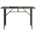vidaXL Table de jardin avec dessus en verre gris 110x68x70 cm rotin