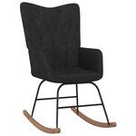 vidaXL Chaise à bascule avec repose-pied Noir Tissu