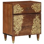 vidaXL Table de chevet Marron miel Bois massif 50 x 33 x 60 cm Durable