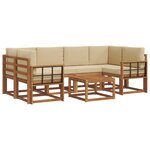 vidaXL Ensemble de canapés d'extérieur 7 pc Naturel et Beige