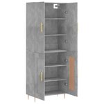 vidaXL Buffet haut Gris béton 69 5x34x180 cm Bois d'ingénierie