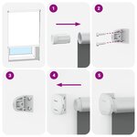 vidaXL Store enrouleur occultant 104 4 x 230 cm largeur du tissu 100 cm blanc