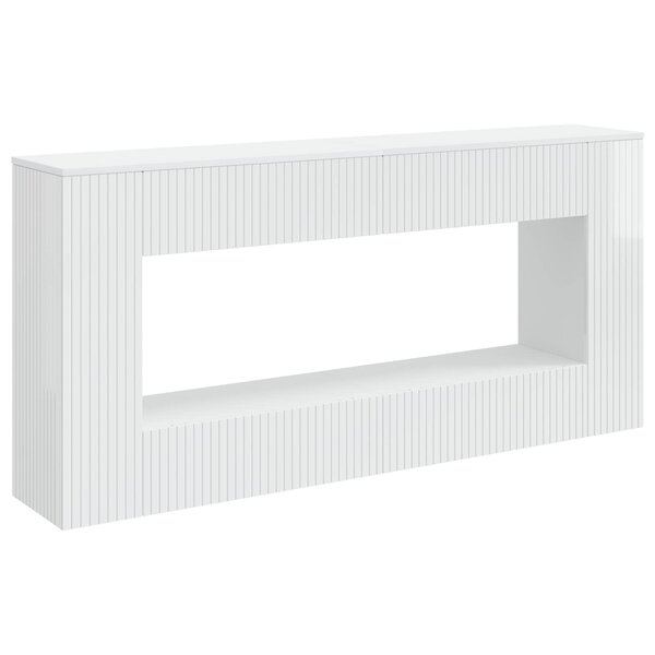 vidaXL Table console Blanc Brillant 155 x 29 x 74 cm Bois d’ingénierie