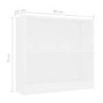 Vidaxl bibliothèque blanc 80 x 24 x 75 cm aggloméré
