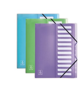 Trieur à élastiques 2nd LIFE 12 touches PP 5/10e Coloris Aléatoire Translucide ELBA