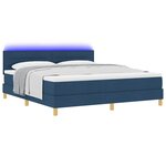 vidaXL Lit à ressort LED avec matelas avec LED Bleu 180 x 200 cm tissu