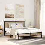 vidaXL Cadre de lit en métal sans matelas chêne sonoma 140x190 cm