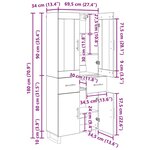 vidaXL Haut Armoire Bois ancien 69 5 x 34 x 180 cm Bois d'ingénierie