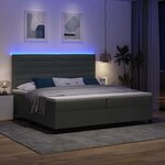 vidaXL Lit à ressorts avec matelas Gris foncé 200 x 200 cm tissu
