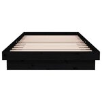 vidaXL Cadre de lit Noir Bois massif 100x200 cm