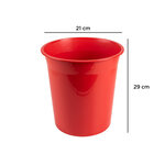 Corbeille papier q-connect plastique resistant 13l       275x285mm coloris rouge       opaque