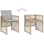 vidaXL Ensemble à manger de jardin avec coussins 5Pièces Beige poly rotin