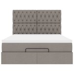 VidaXL Cadre de lit ottoman avec matelas taupe 140x190 cm tissu