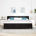 vidaXL Lit à ressorts avec matelas Noir 200 x 200 cm Velours