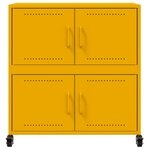 vidaXL Buffet jaune moutarde 68 5x39x72 cm acier laminé à froid