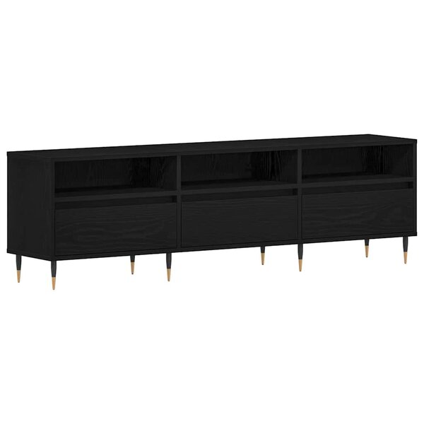 vidaXL Meuble TV Chêne noir 150 x 30 x 44 5 cm Bois d'ingénierie