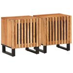 vidaXL Tables de chevet 2 Pièces 40x34x46 cm bois d'acacia massif
