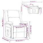 vidaXL Fauteuil inclinable Crème Velours