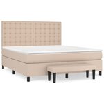 vidaXL Sommier à lattes de lit avec matelas Cappuccino 160x200 cm