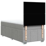 vidaXL Sommier à lattes de lit avec matelas gris clair 80x200 cm tissu