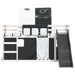 vidaXL Lit superposé sans matelas avec toboggan blanc noir 80x200 cm