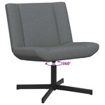 vidaXL Chaise pivotante Gris foncé 63 x 75 x 76 cm tissu