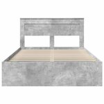 vidaXL Cadre de lit avec matelas Gris Béton 150 x 200 cm Pin massif