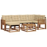 vidaXL Ensemble de canapés d'extérieur 7 pc Naturel et Beige