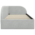 vidaXL Cadre de lit d'angle Gris clair 90 x 200 cm Velours