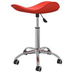 vidaXL Chaise pivotante à manger Rouge Similicuir