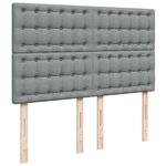 vidaXL Sommier à lattes de lit avec matelas Gris clair 140x190cm Tissu
