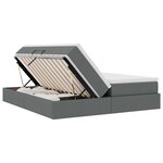 vidaXL Lit avec rangement et matelas Gris foncé 200 x 200 cm Polyester