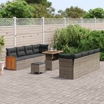 vidaXL Ensemble de canapé de jardin avec coussin 11 Pièces Gris