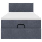 vidaXL Cadre de lit ottoman et matelas gris foncé 90x200 cm velours