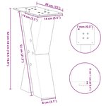 vidaXL Pieds de table basse en forme de X  2 pièces  noir  38 x (42-43) cm  acier