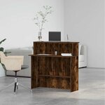 vidaXL Bureau de réception chêne fumé 100x40x104 cm bois d'ingénierie