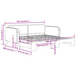 vidaXL Lit de jour avec gigogne sans matelas gris foncé 90x190 cm