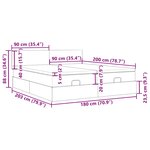 VidaXL Cadre de lit ottoman avec matelas crème 180x200 cm tissu
