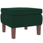 vidaXL Chaise à bascule avec pieds en bois et tabouret Vert foncé