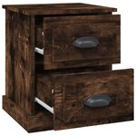 vidaXL Table de chevet chêne fumé 39x39x47 5 cm bois d'ingénierie