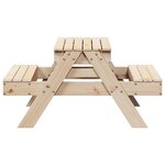 vidaXL Table de pique-nique avec bac à sable pour enfants pin massif