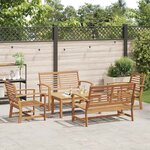vidaXL Ensemble de canapé de jardin Naturel Bois de teck solide