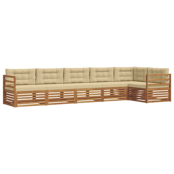 vidaXL Ensemble de canapés d'extérieur 6 pc Naturel et Beige