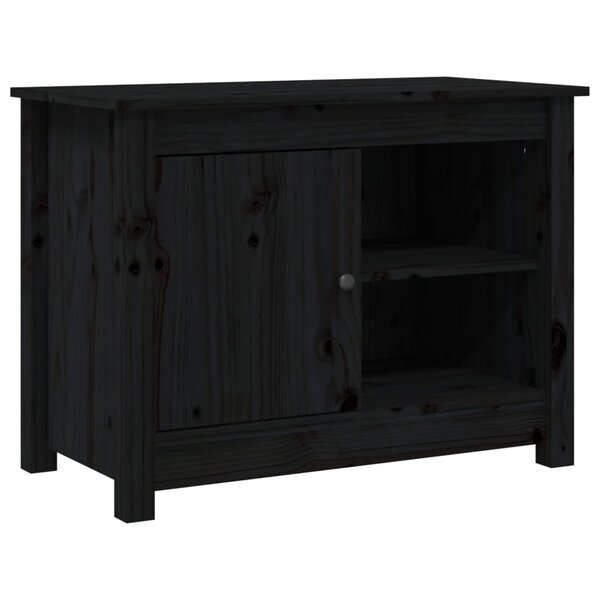 vidaXL Meuble TV Noir 70x36 5x52 cm Bois de pin massif